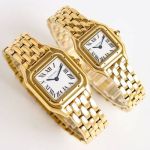 TW Factory Cartier Cheetah White Face Lady Yellow Gold Swiss Watch